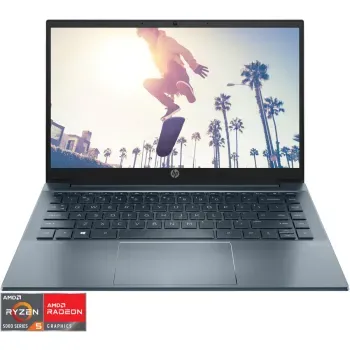 Laptop ultraportabil HP Pavilion 14-ec0017nq AMD Ryzen™ 5 5500U, 14″, Full HD, 8GB, AMD Radeon™ Graphics, Fog Blue elefant.ro imagine noua 2022