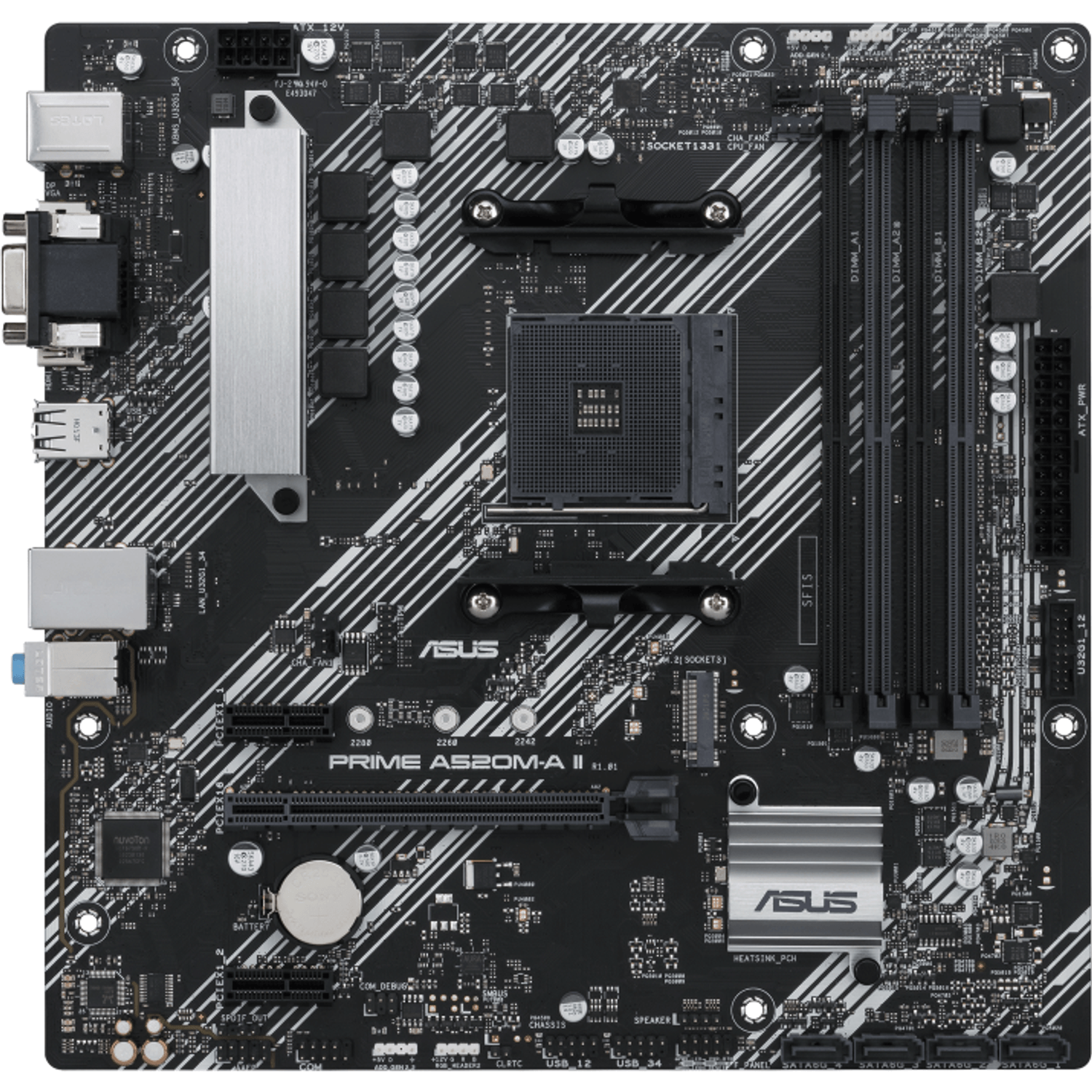 Placa de baza PRIME A520M-A II, socket AM4 fotografia produsului