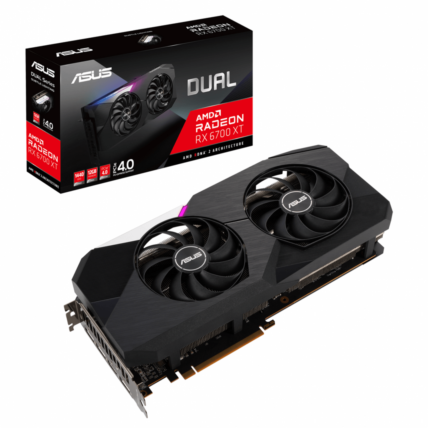 Placa video AMD Radeon DUAL RX 6700 XT OC 12GB, GDDR6, 192bit fotografia produsului