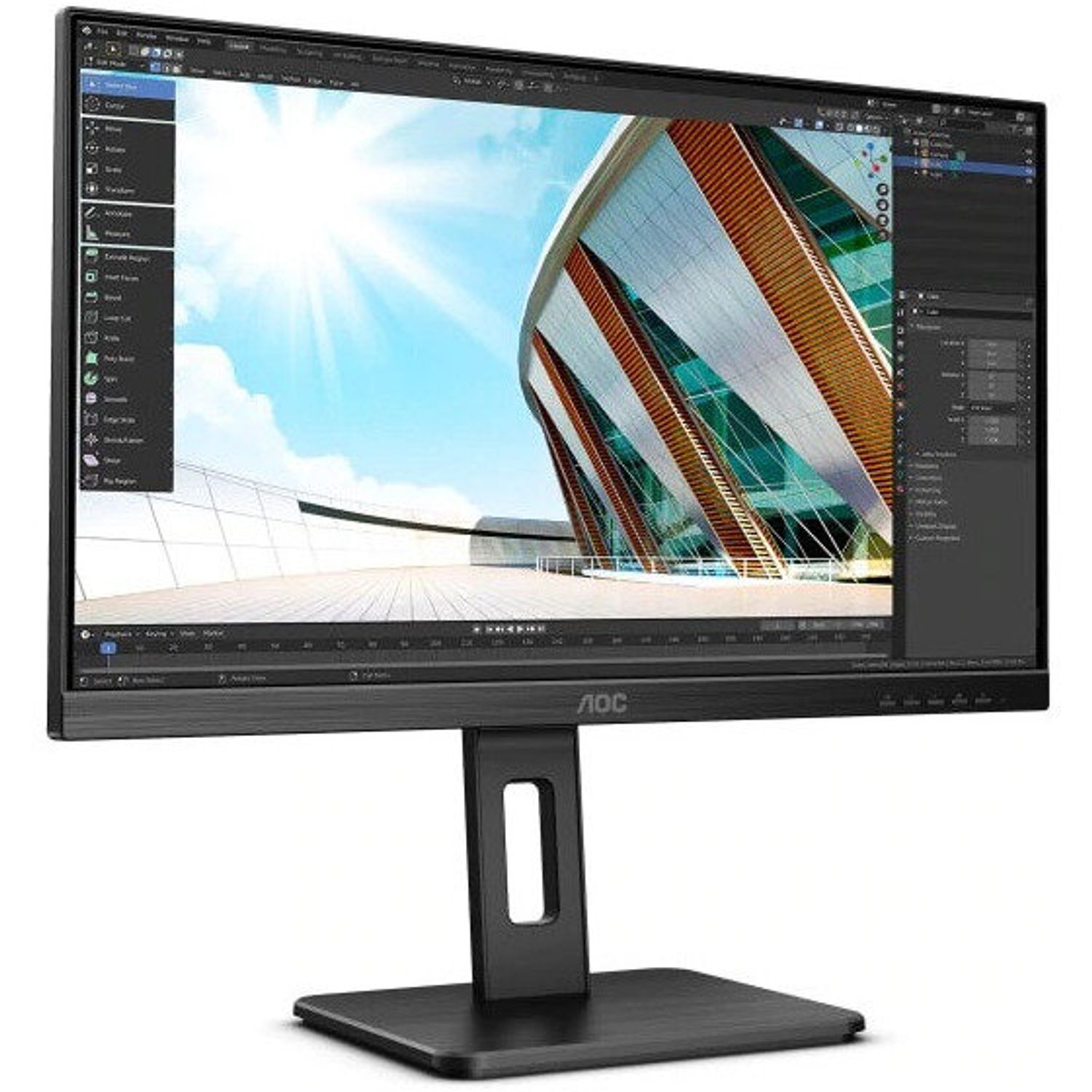 Monitor LED AOC 24P2C 23.8 inch 4 ms Negru 75 Hz fotografia produsului View 2 L