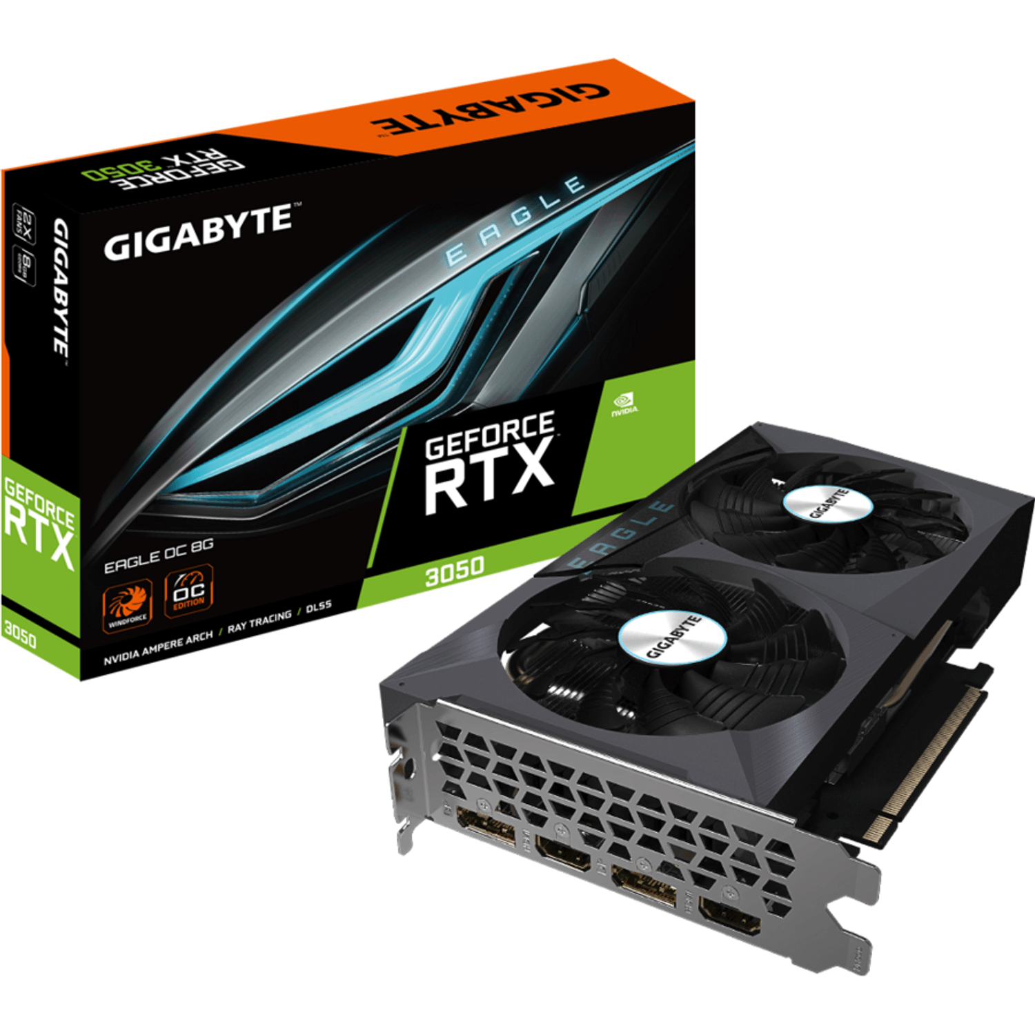 Placa video NVIDIA GeForce RTX 3050 EAGLE OC 8GB, GDDR6, 128-bit fotografia produsului