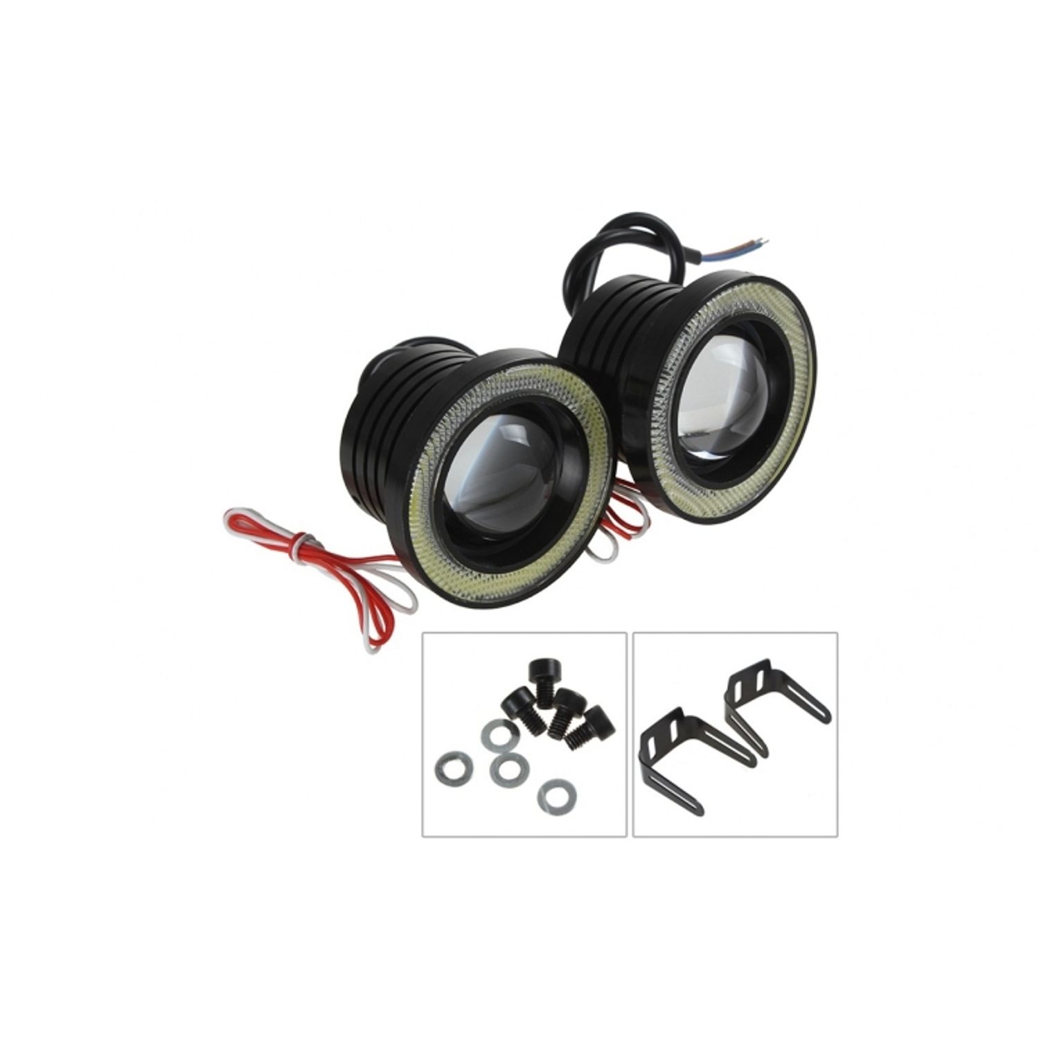 Set 2 proiectoare auto cu LED Angel Eyes, 76mm fotografia produsului View 4 L
