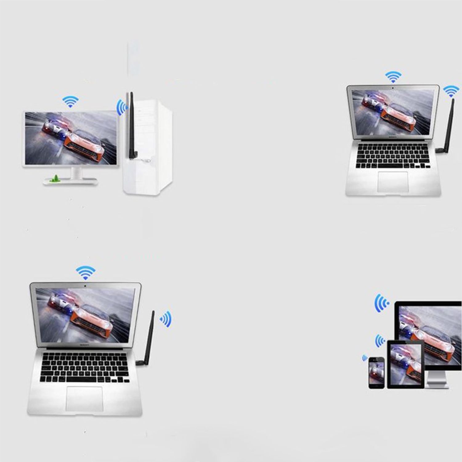 Adaptor Placa Retea Wireless USB 2.0, 300 Mbps fotografia produsului View 4 L