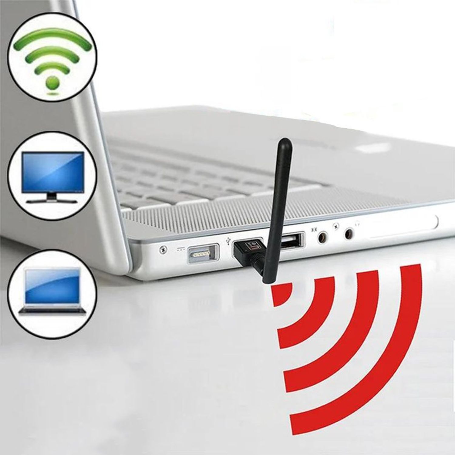 Adaptor Placa Retea Wireless USB 2.0, 300 Mbps fotografia produsului View 2 L