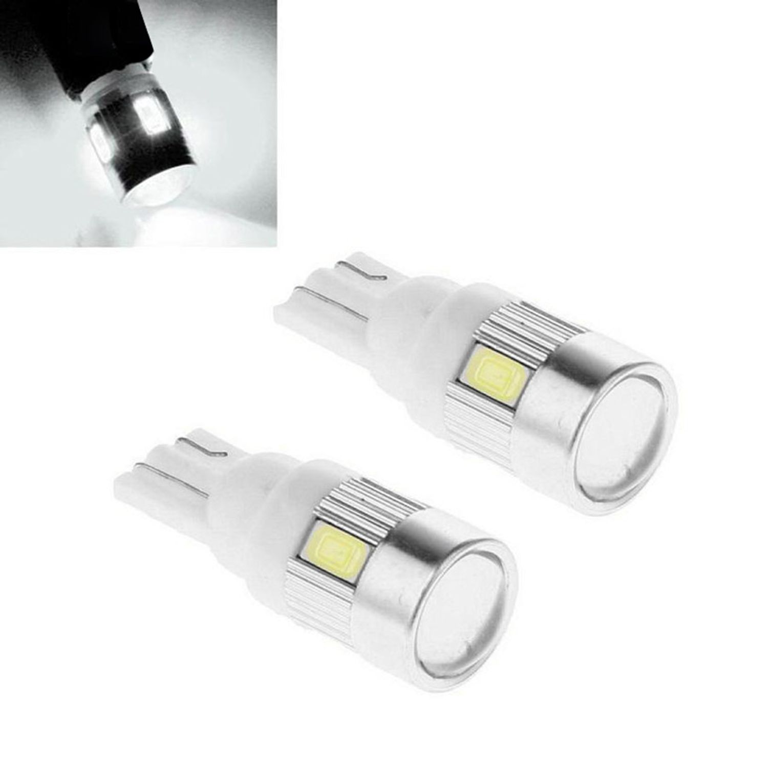 Set 2 Becuri auto LED, 6 SMD, T10, Canbus, 5W, 2 modele fotografia produsului View 5 L