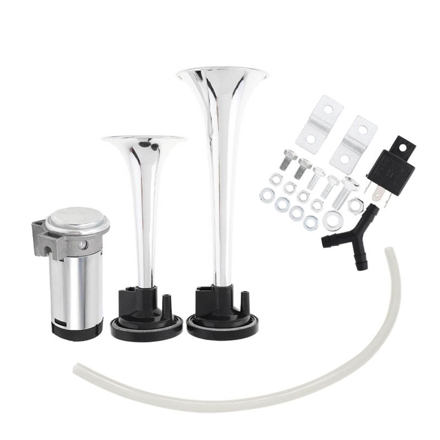 Set claxon cu 2 goarne si compresor, 12V fotografia produsului View 5 L