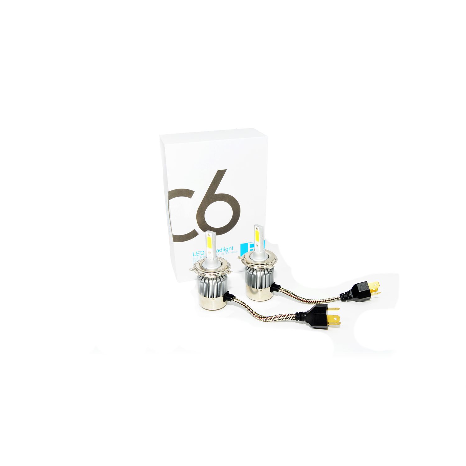 Set 2 becuri cu LED AUTO H4, 6000K, 36w pe bec fotografia produsului View 5 L