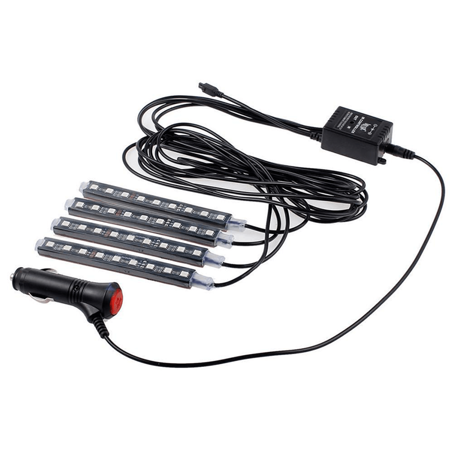 Set 4 benzi 9 LED ambientale pentru auto cu telecomanda fotografia produsului View 2 L