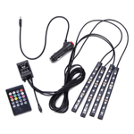 Set 4 benzi 9 LED ambientale pentru auto cu telecomanda fotografia produsului