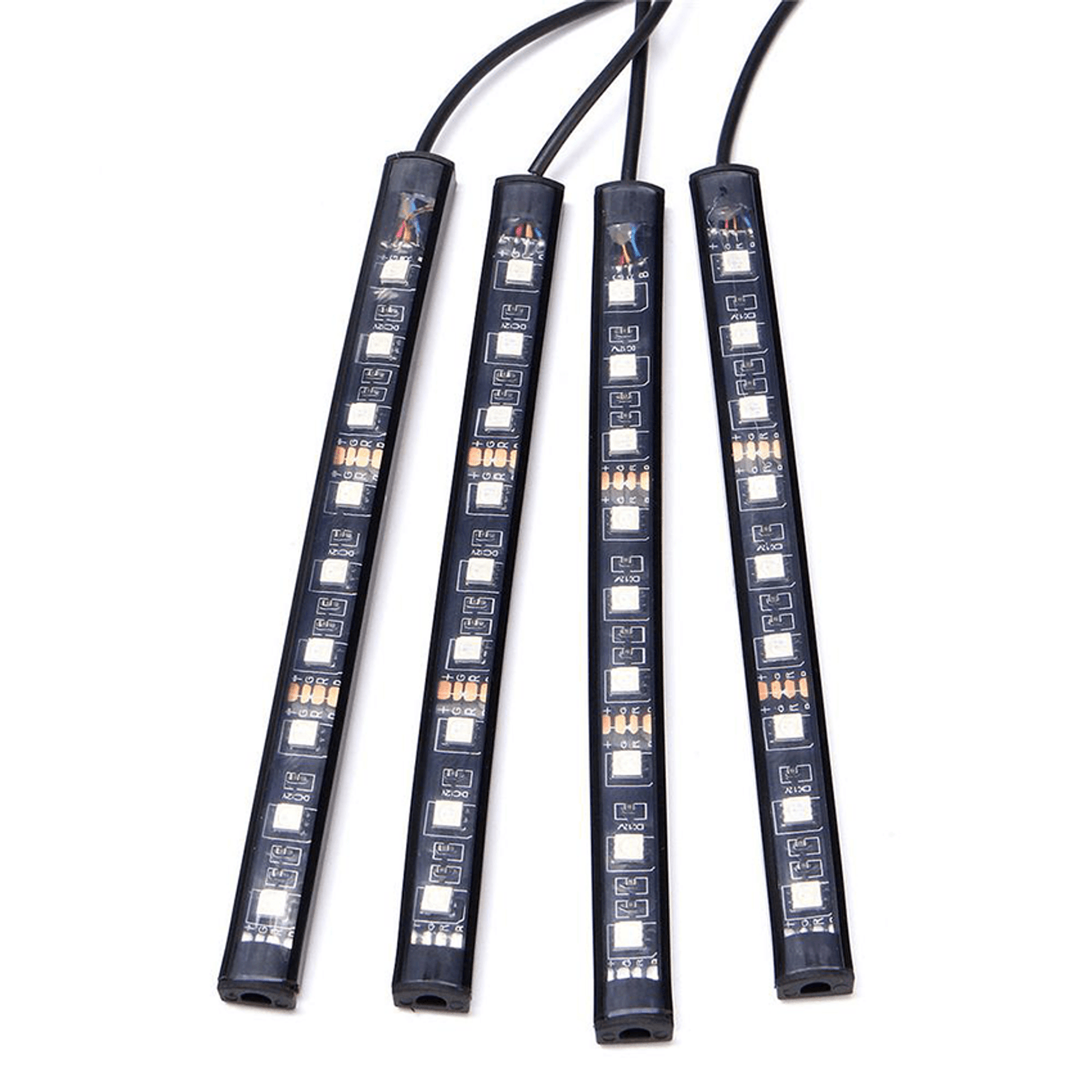 Set 4 benzi 9 LED ambientale pentru auto cu telecomanda fotografia produsului View 3 L