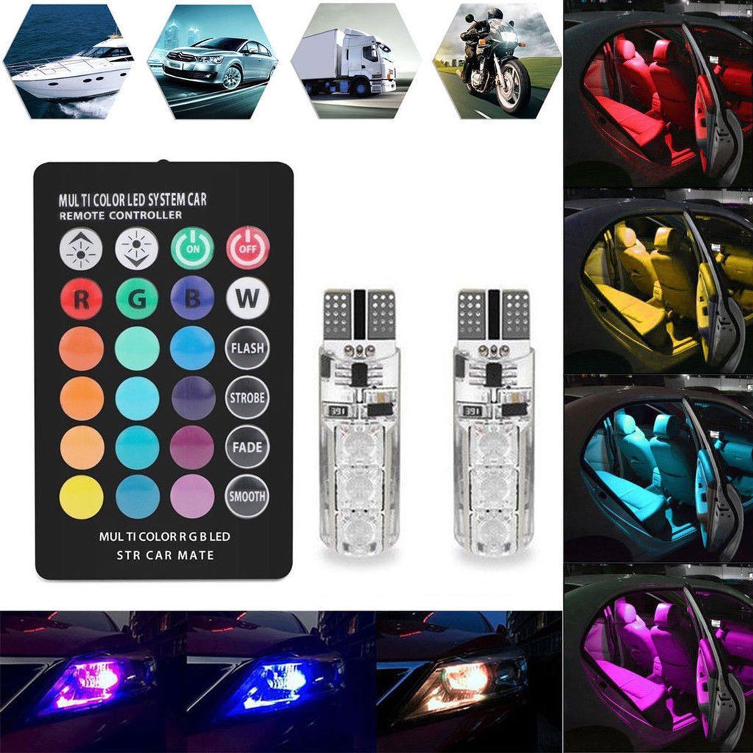 Set 2 Becuri Colorate pentru Pozitie cu Telecomanda fotografia produsului View 5 L