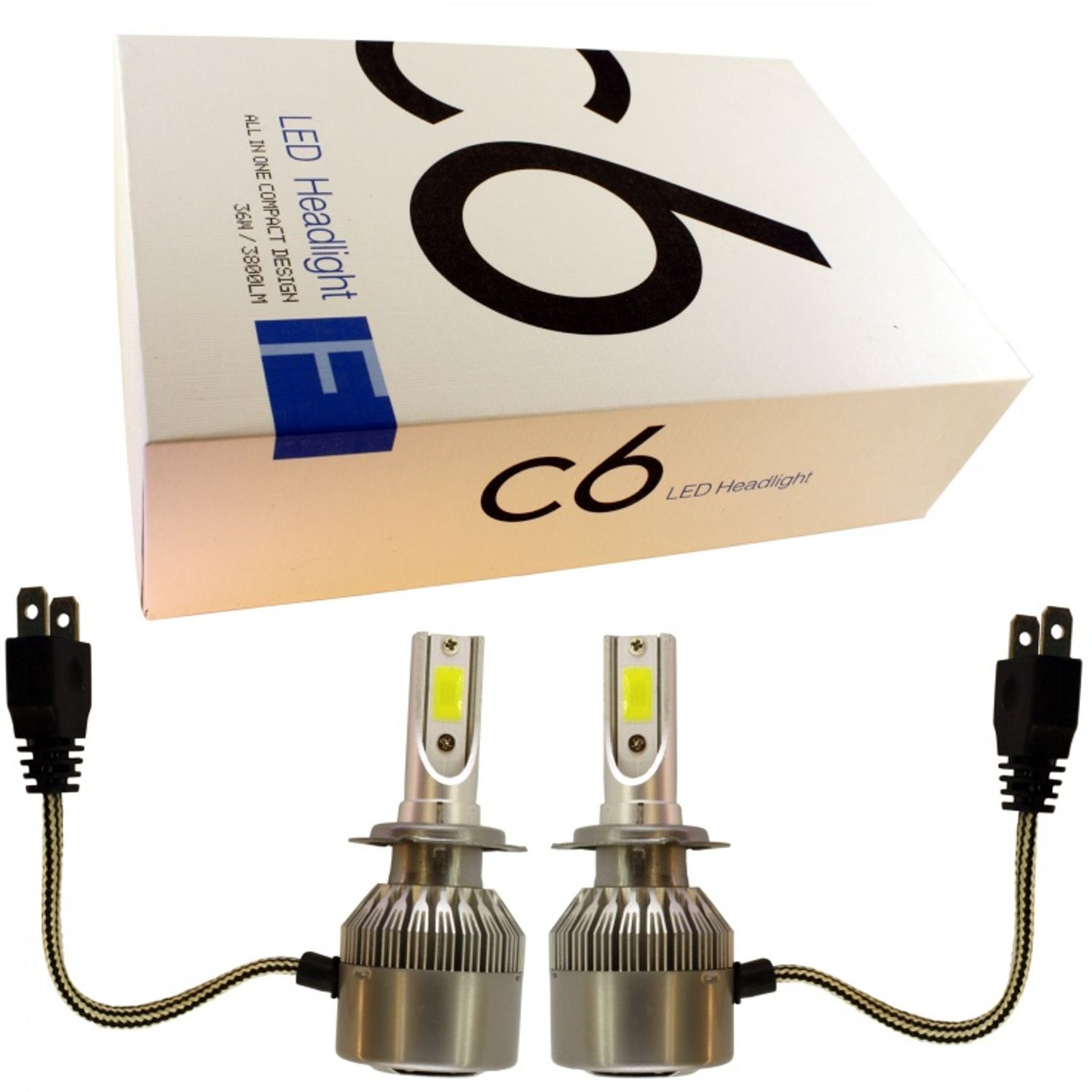 Set 2 becuri cu LED AUTO H1, 6000K fotografia produsului View 2 L