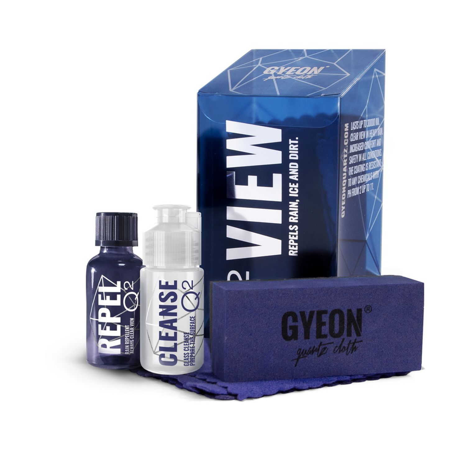 Set Tratament Hidrofob Parbriz Gyeon Q2 View 2x20 ml fotografia produsului