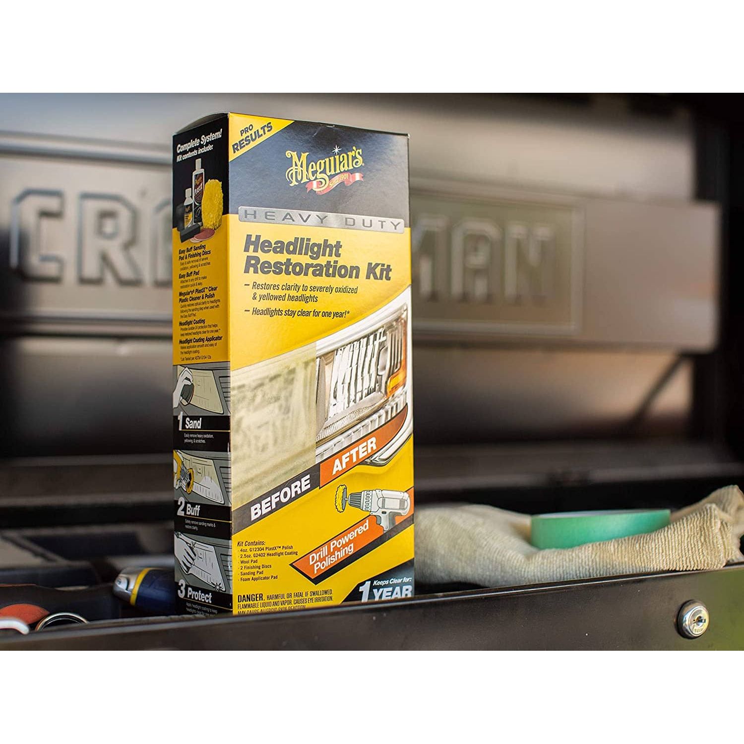 Kit Polish Faruri Meguiar's Heavy Duty Headlight Restoration Kit fotografia produsului View 4 L
