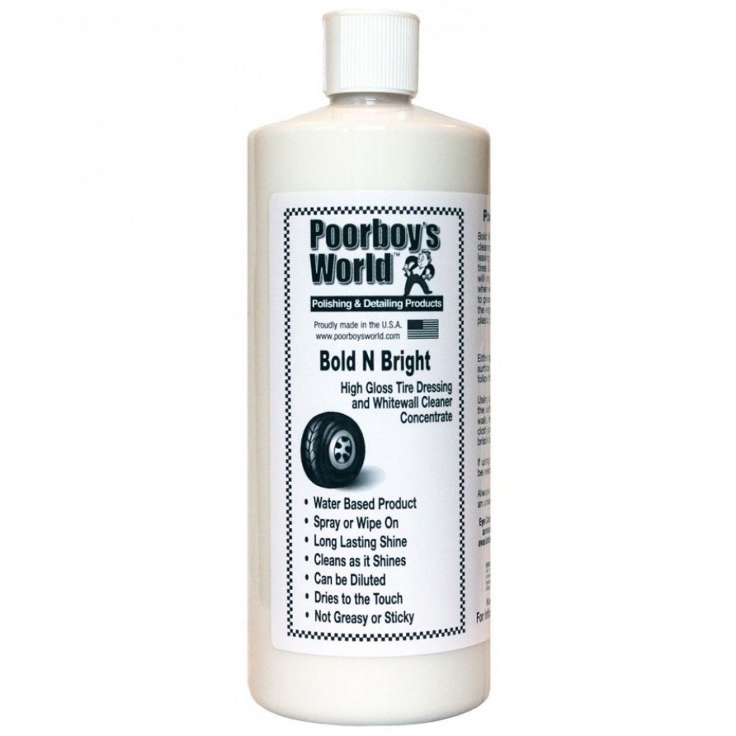 Solutie Intretinere Anvelope Poorboy's World Bold N Bright, 946ml fotografia produsului