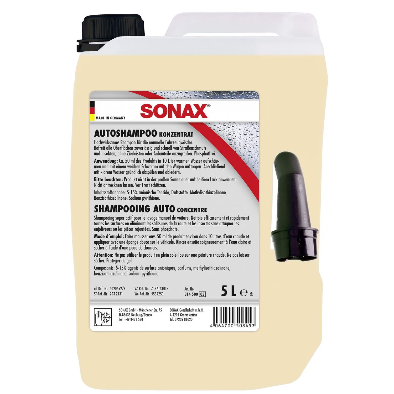 Sampon Auto Concentrat Sonax Gloss Shampoo, 5L fotografia produsului