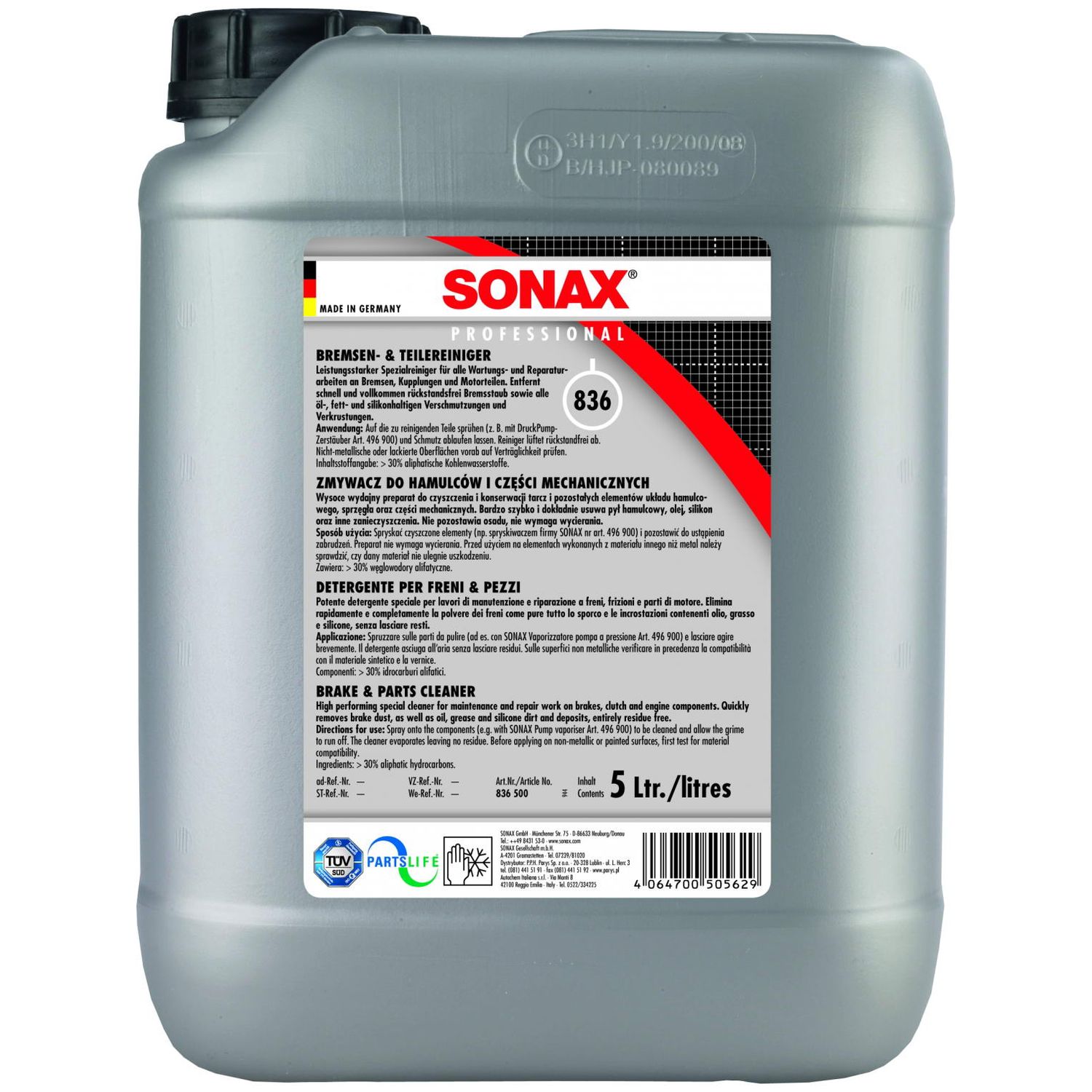 Curatitor Frane Sonax Brake & Parts Cleaner, 5L fotografia produsului