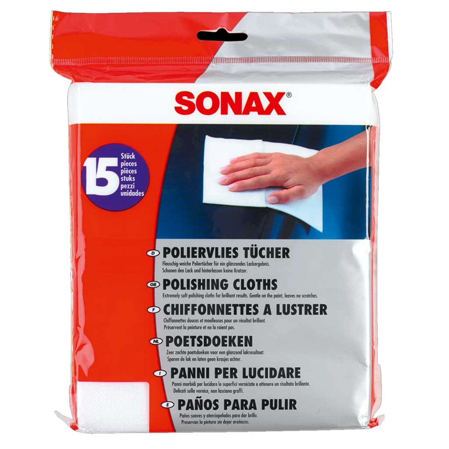 Lavete Polish Sonax Polishing Cloth, 15buc fotografia produsului