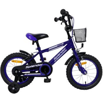 Bicicleta Pentru Copii, 14“, Splendor,roti Ajutatoare, Aparatoare , Cosulet Pentru Jucarii Support, SPL14V (albastra)