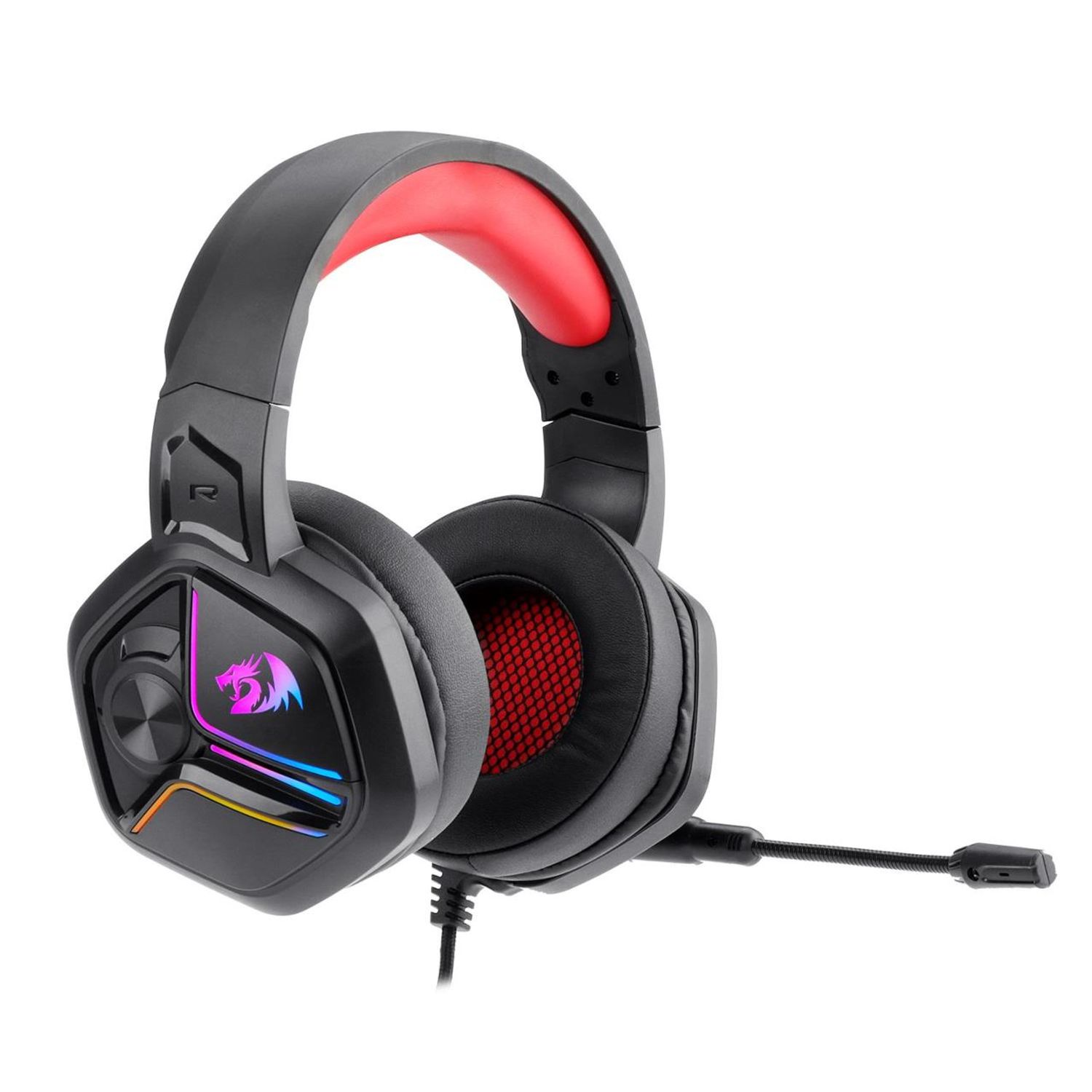 Casti Redragon Ajax iluminare RGB negre fotografia produsului View 4 L