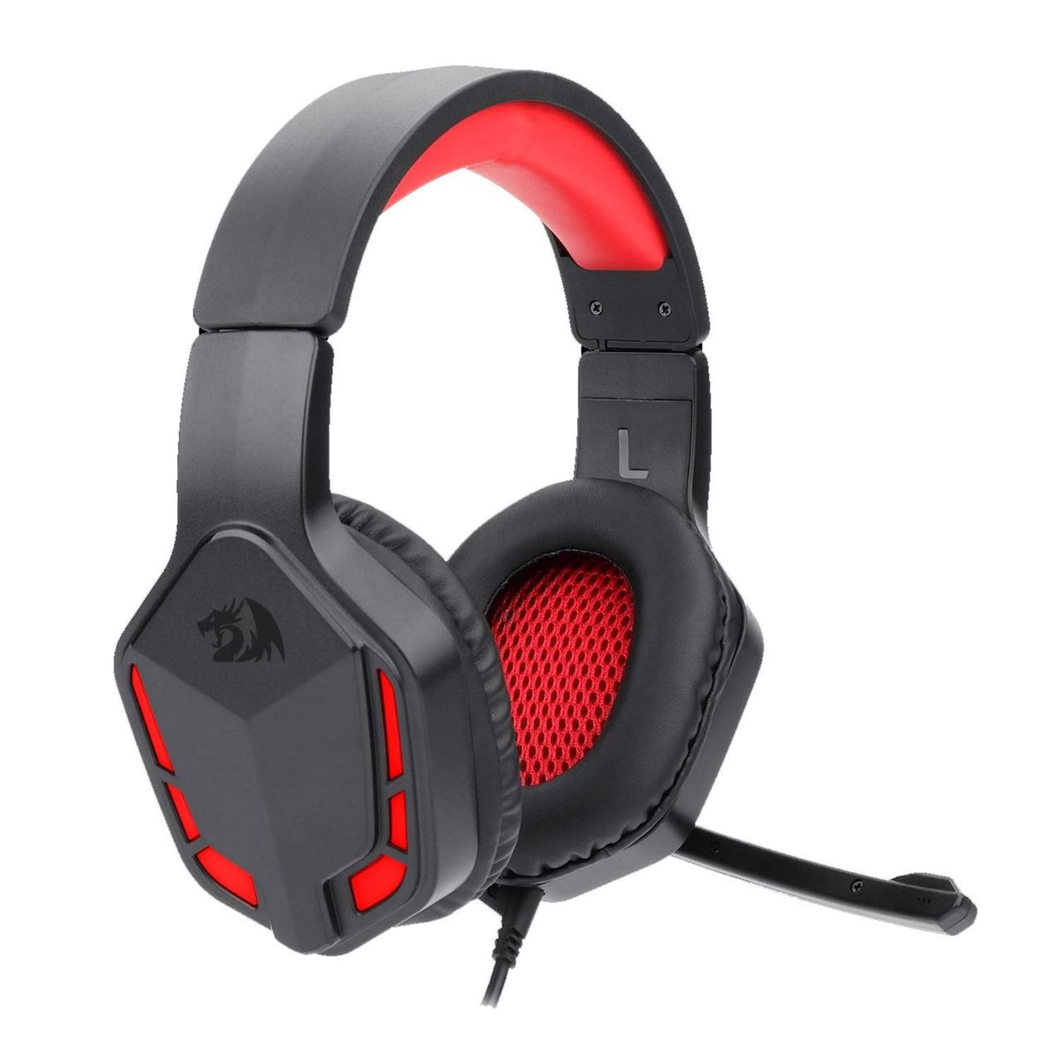 Casti gaming Redragon Themis negre iluminare rosie fotografia produsului View 4 L