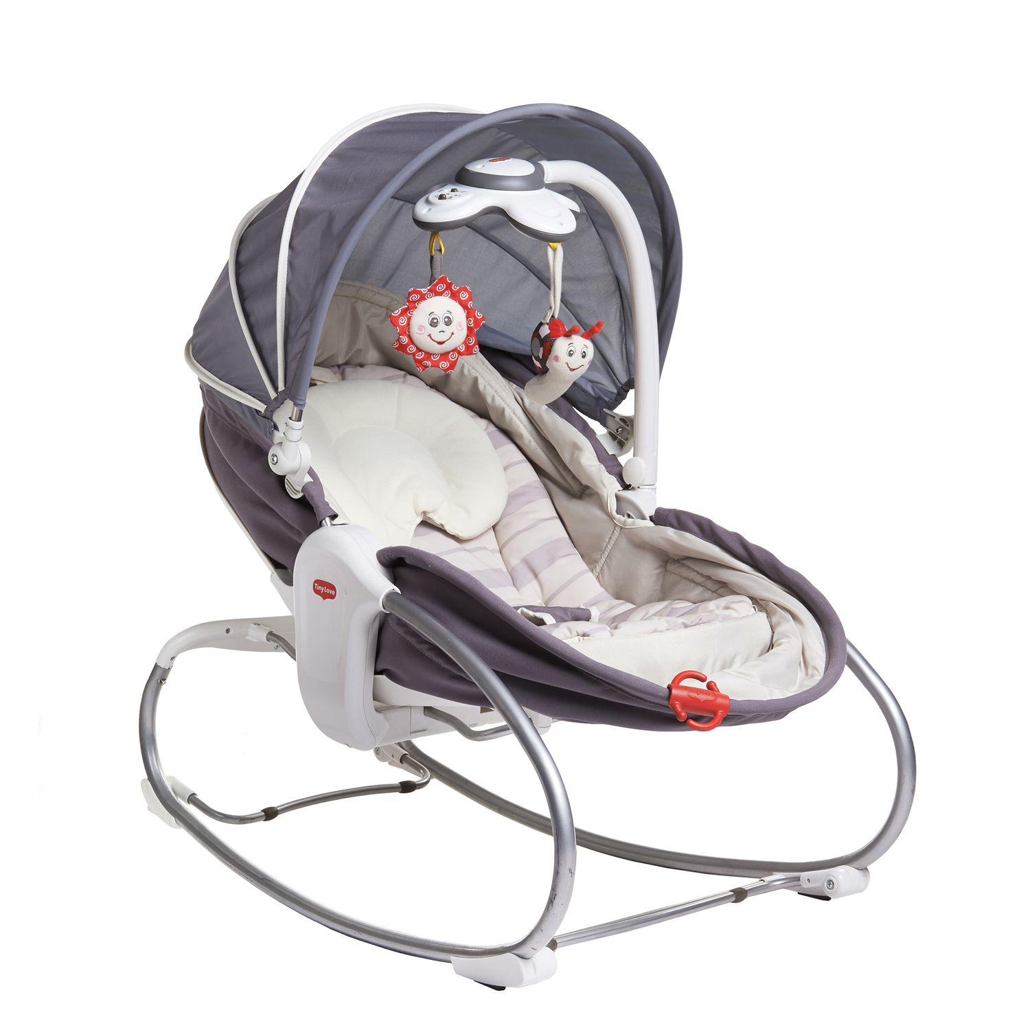 Sezlong 3 in 1 Rocker Napper Gri-Bej, Tiny Love fotografia produsului