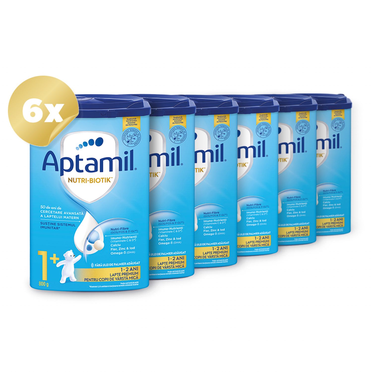 Pachet 6 x Lapte praf Nutricia Aptamil Junior 1+, 800g, 12 luni+ fotografia produsului