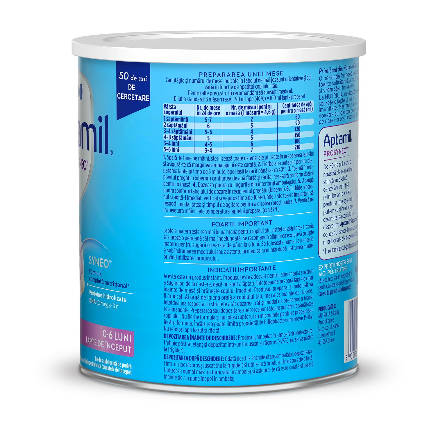 Lapte de inceput Nutricia, Aptamil HA1 Prosyneo, 400g fotografia produsului View 2 L