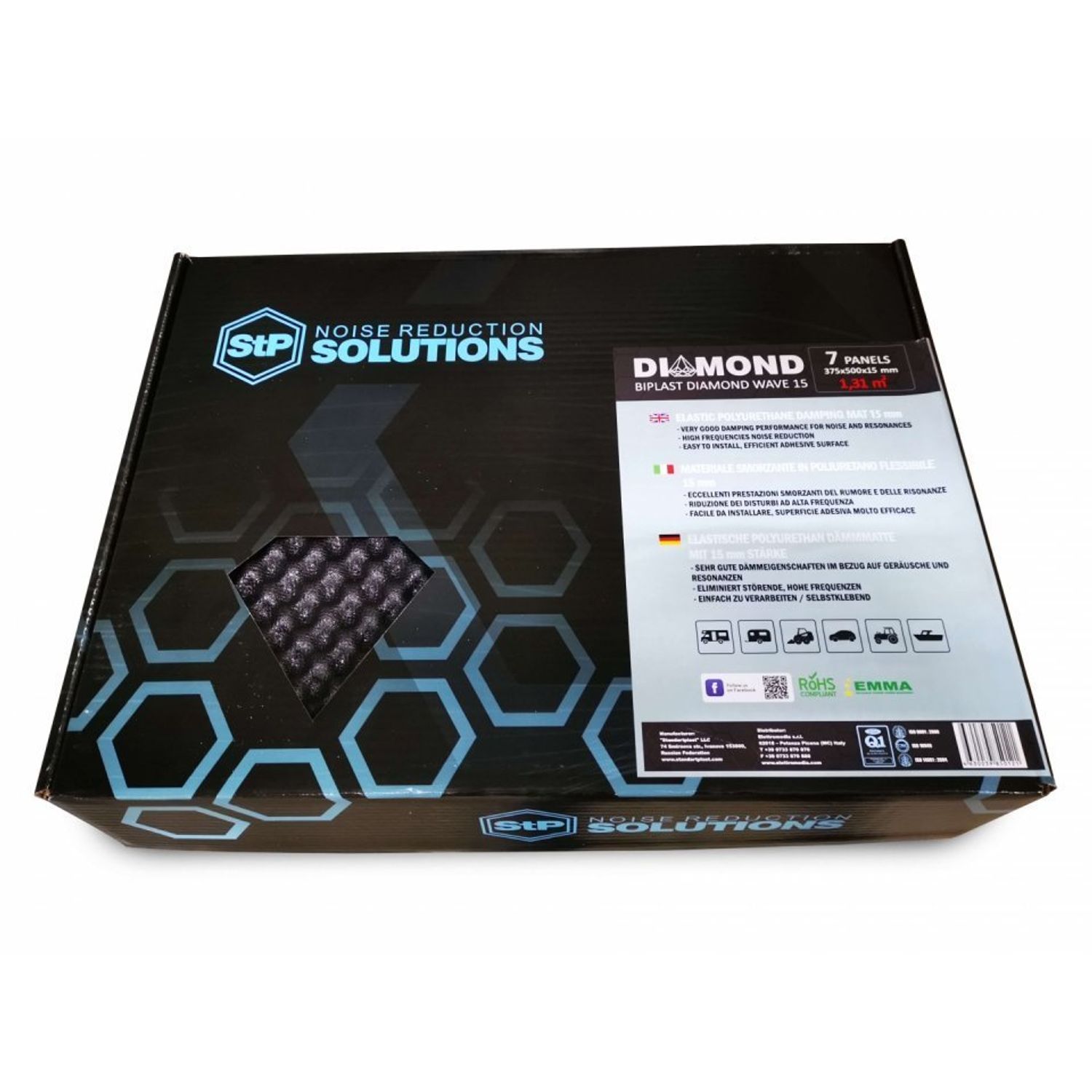 Insonorizant auto STP Biplast Diamond Wave 15mm; 1,31 m2 fotografia produsului