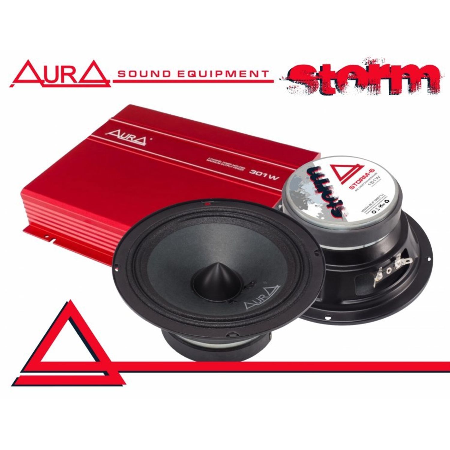 Pachet difuzoare Aura Storm 6 cu amplificator fotografia produsului