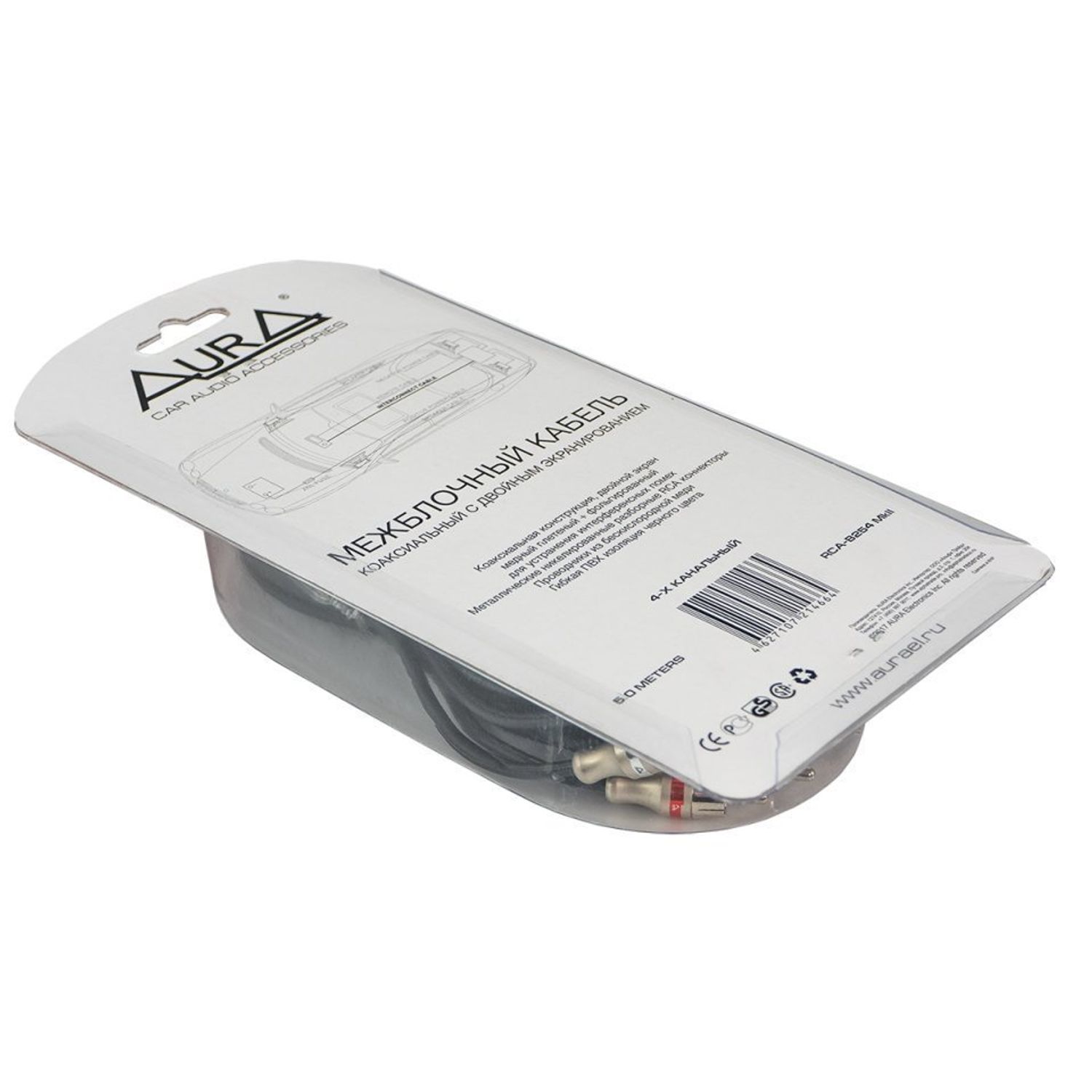 Cablu Aura RCA B254 MKII, 4 canale, 5 metri fotografia produsului View 3 L