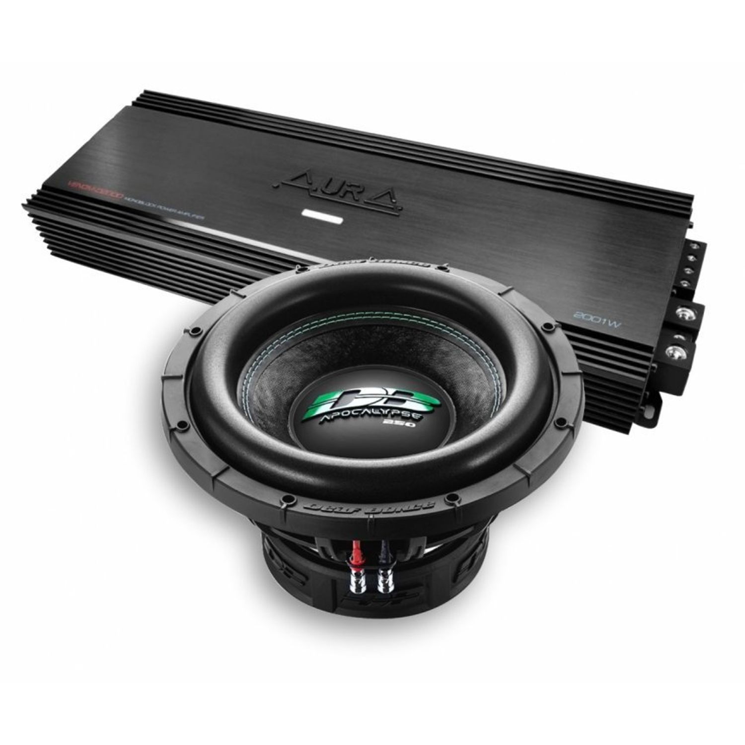 Pachet Subwoofer auto Deaf Bonce DB SA 252 D1 + Amplificator Aura Venom D2000.1 fotografia produsului