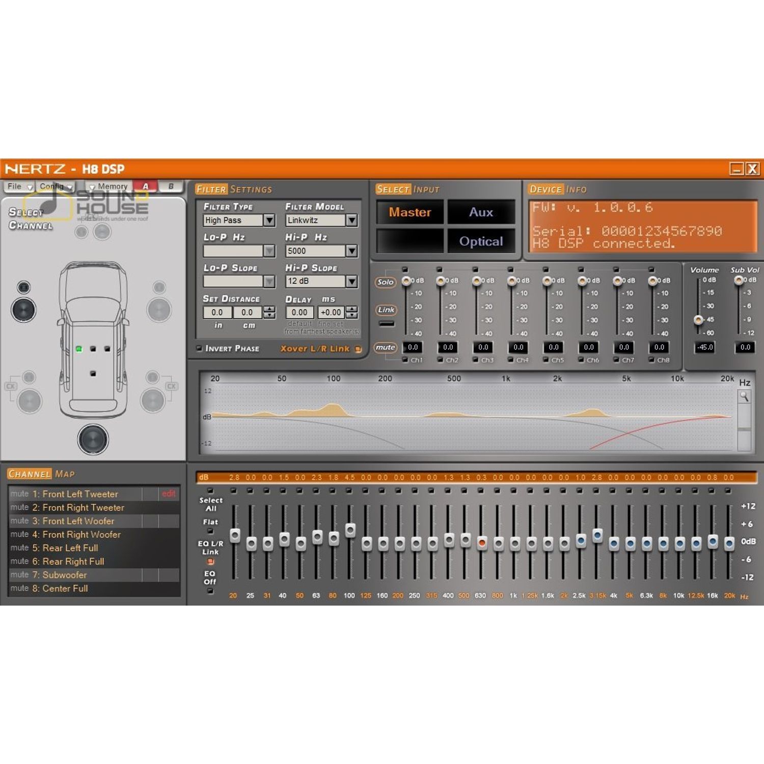 Procesor de sunet auto Hertz H8 DSP, 8 Canale + DSP fotografia produsului View 3 L