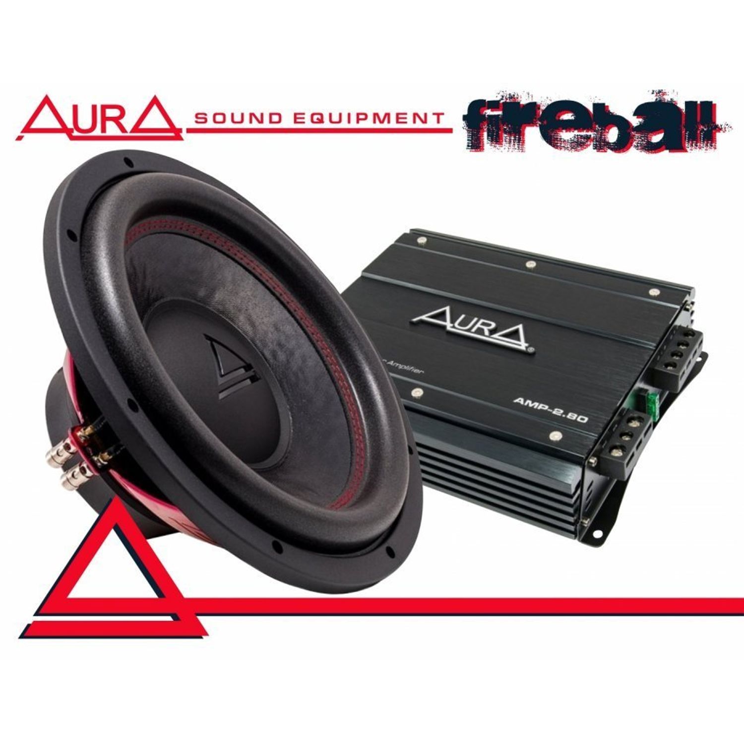 Pachet subwoofer Aura Fireball 12 cu amplificator Aura AMP 2.80 fotografia produsului