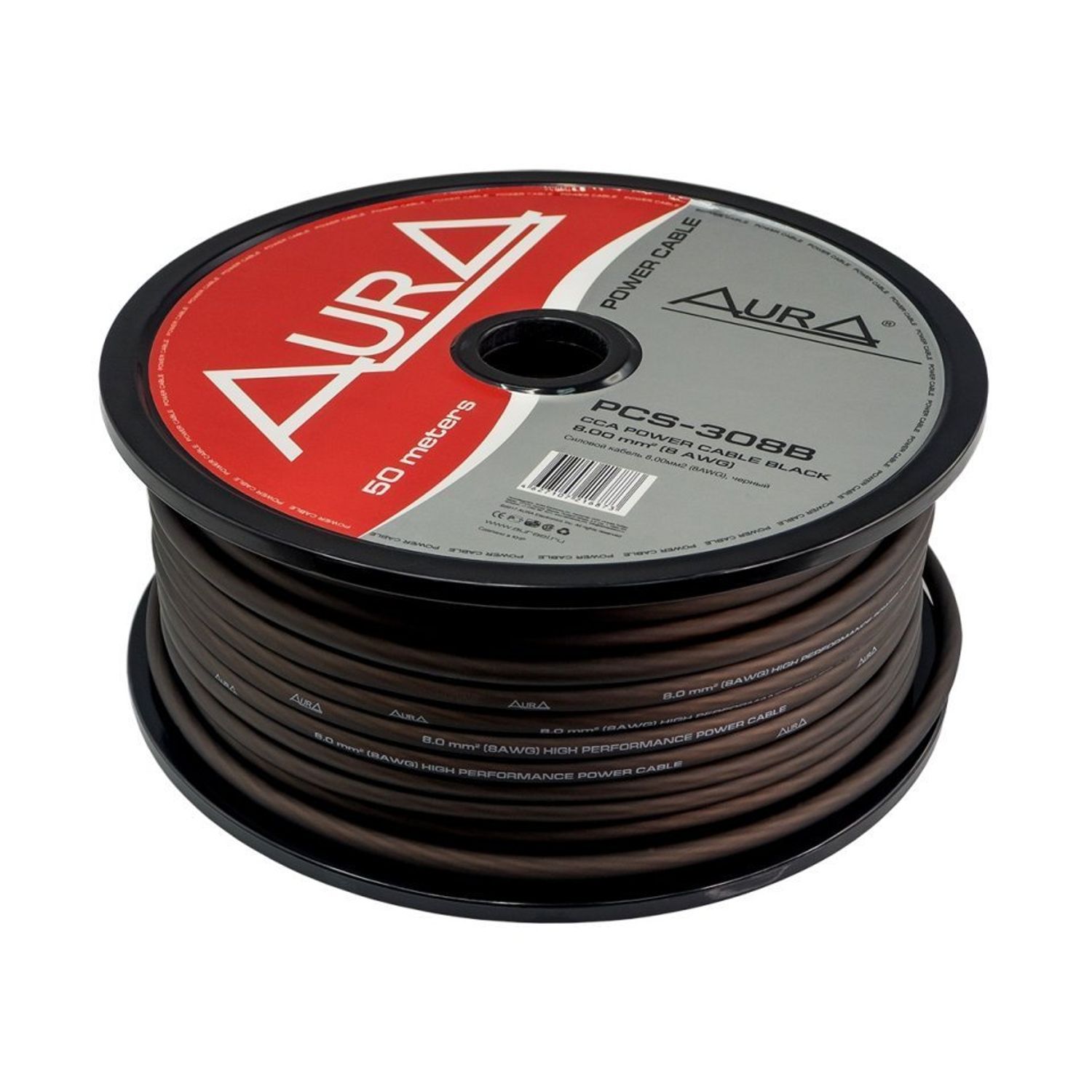 Cablu alimentare AURA PCS 308B, 8mm2 (8AWG), 50M/rola fotografia produsului