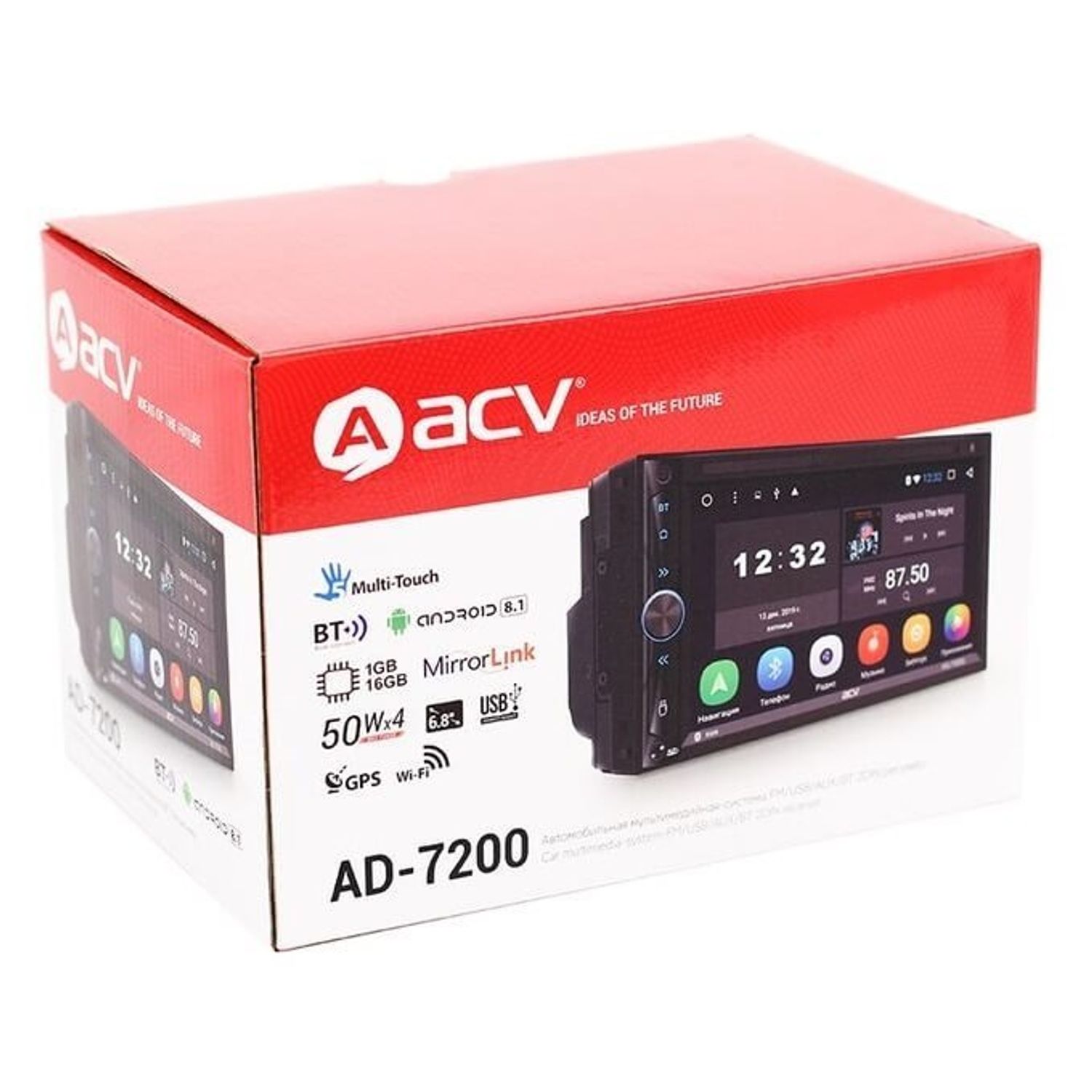 Player auto ACV AD 7200, 2 DIN, Android, Bluetooth, 4x50W fotografia produsului View 10 L