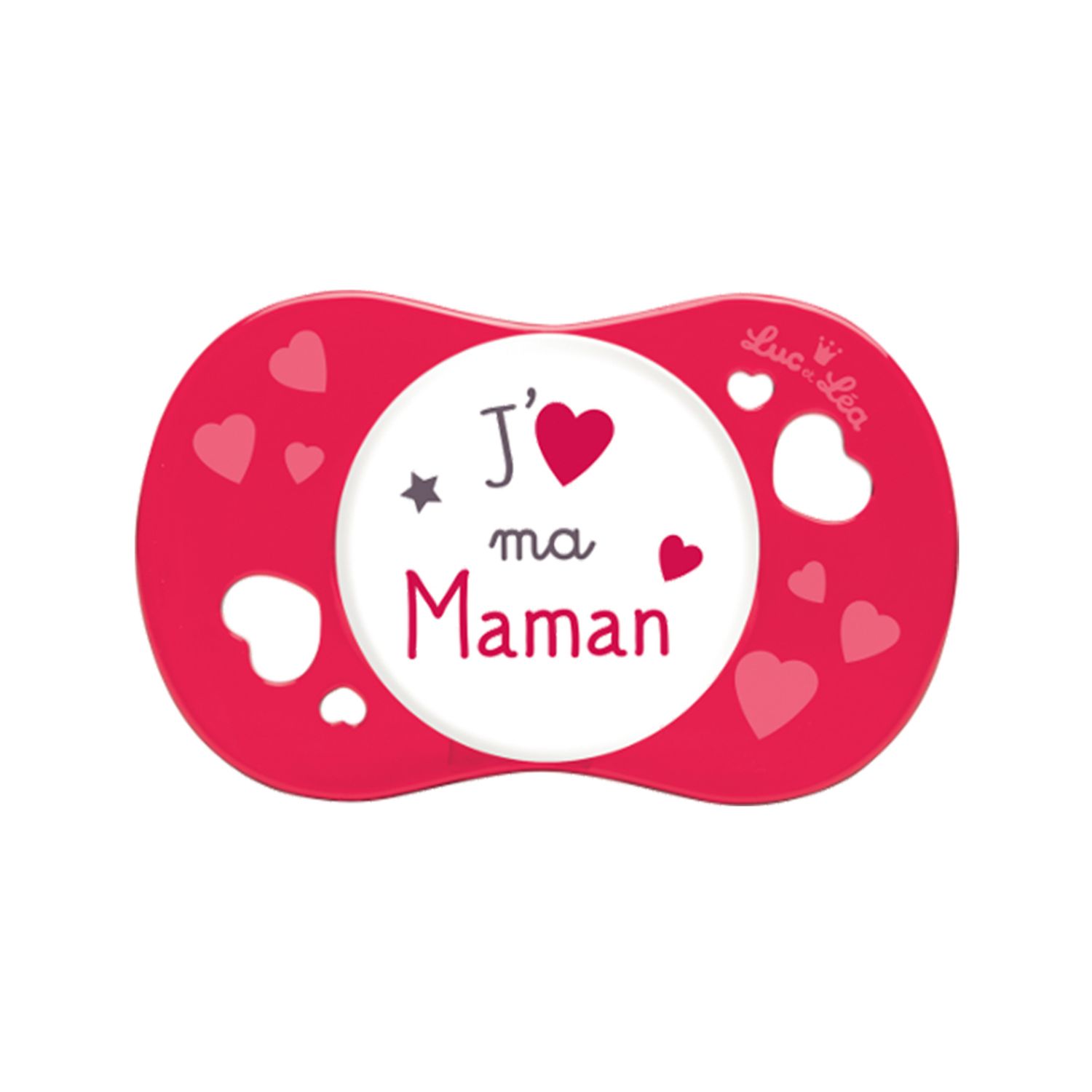 Suzeta silicon SYM J&rsquo;aime ma maman, Luc et Lea, 18 luni+ fotografia produsului