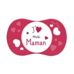 Suzeta silicon SYM J&rsquo;aime ma maman, Luc et Lea, 6 luni + fotografia produsului