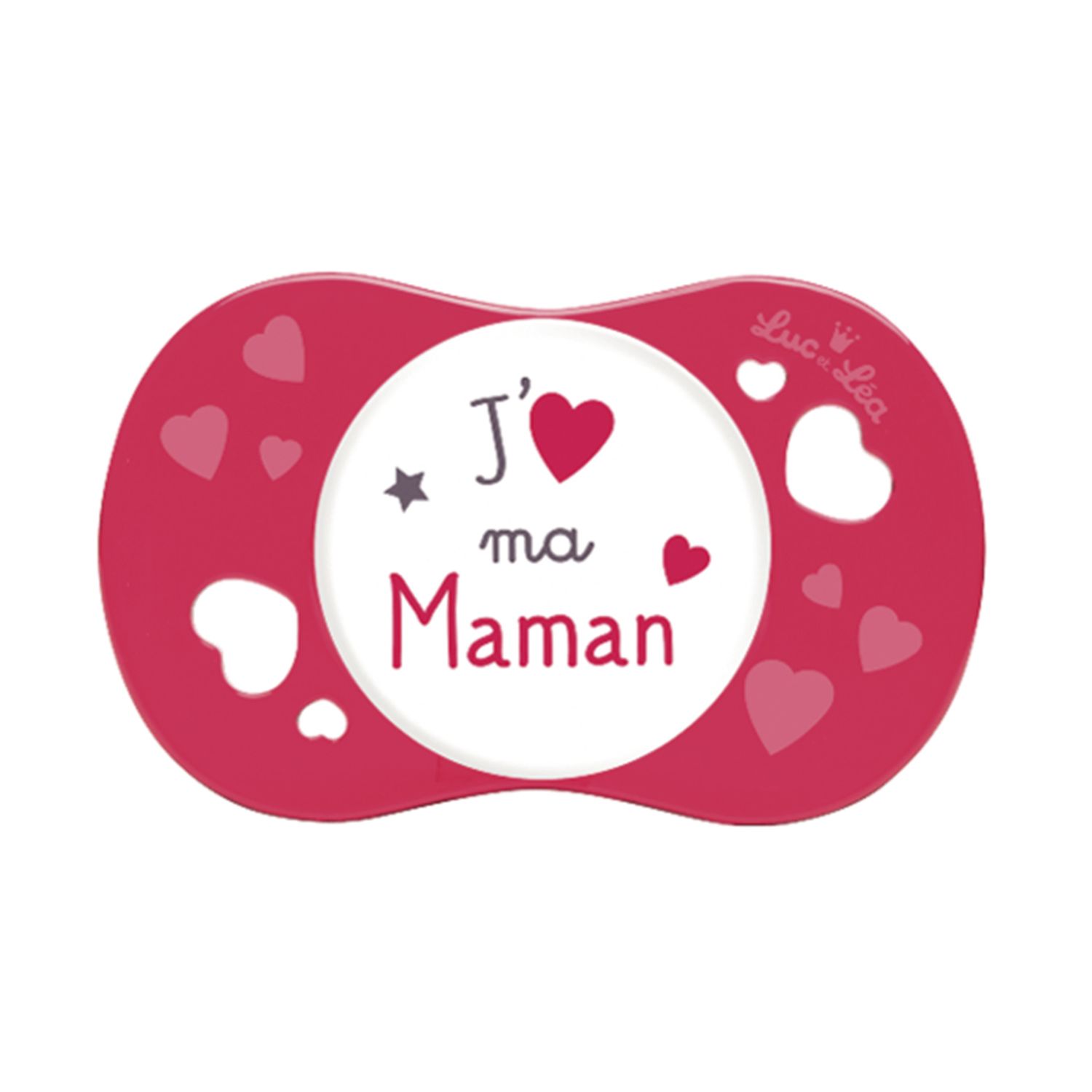 Suzeta silicon SYM J&rsquo;aime ma maman, Luc et Lea, 6 luni + fotografia produsului
