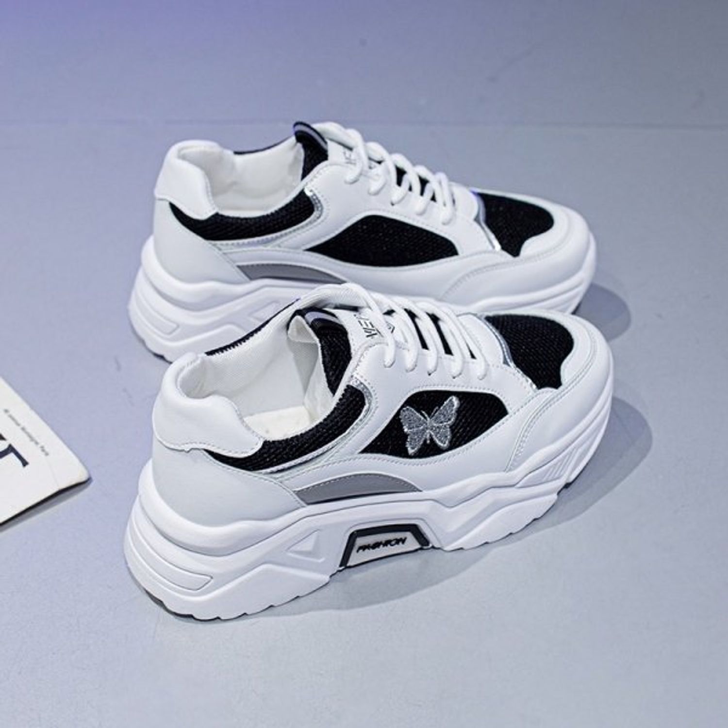 Pantofi sport dama AD40, model alb/negru, AD40-35 fotografia produsului View 4 L