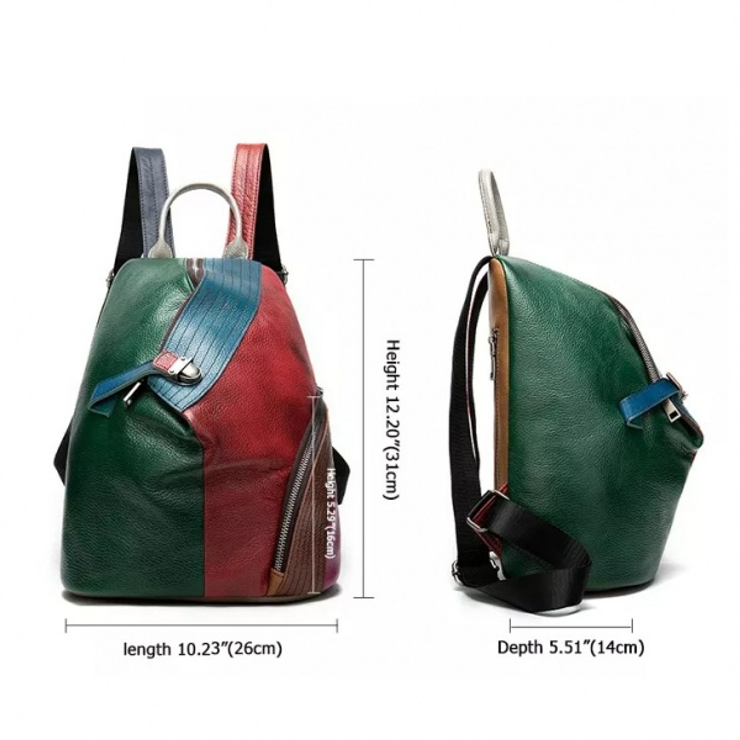 Rucsac dama, Angely GT1523, piele naturala, model multicolor fotografia produsului View 2 L