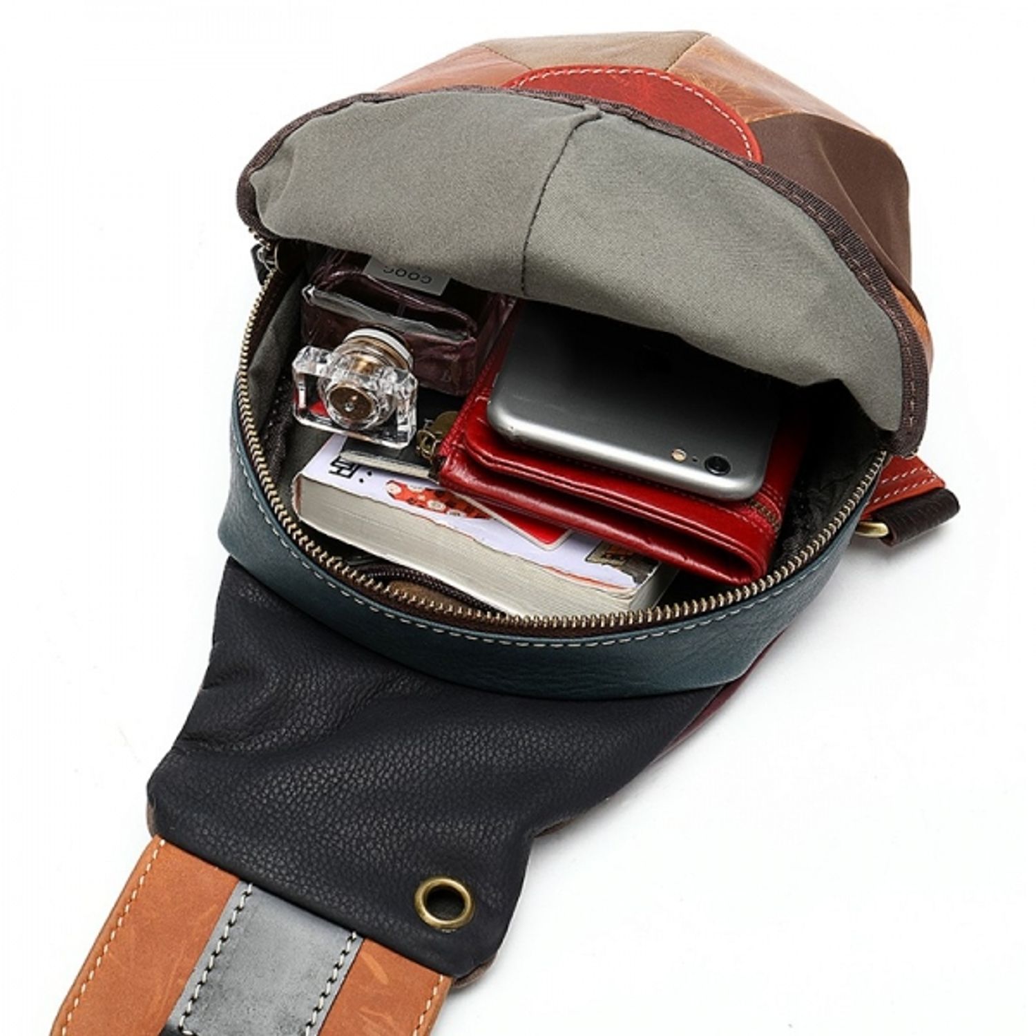 Rucsac dama, Serena GT1525, piele naturala, model multicolor fotografia produsului View 5 L