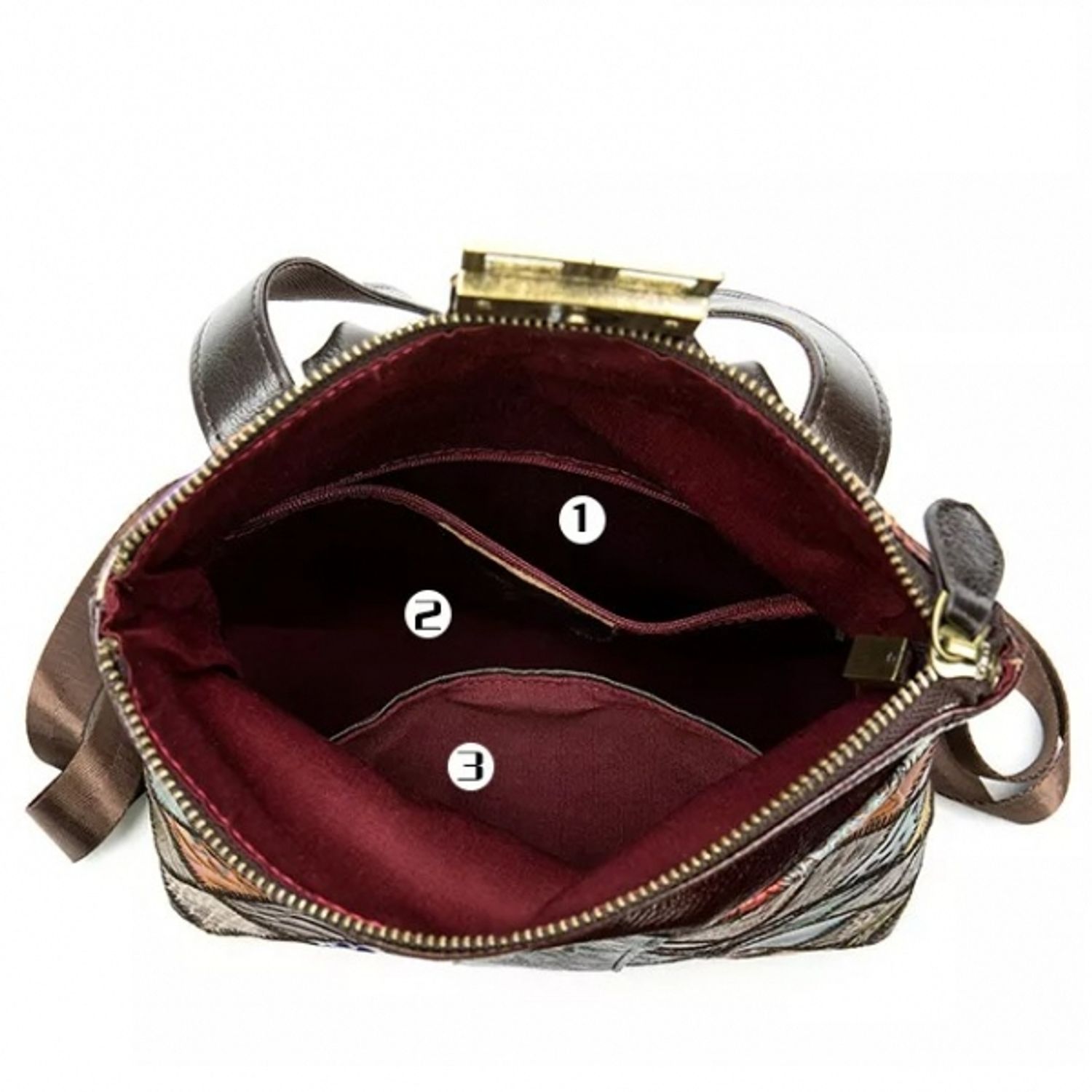 Rucsac dama, Anya GT1536, piele naturala, model multicolor fotografia produsului View 6 L