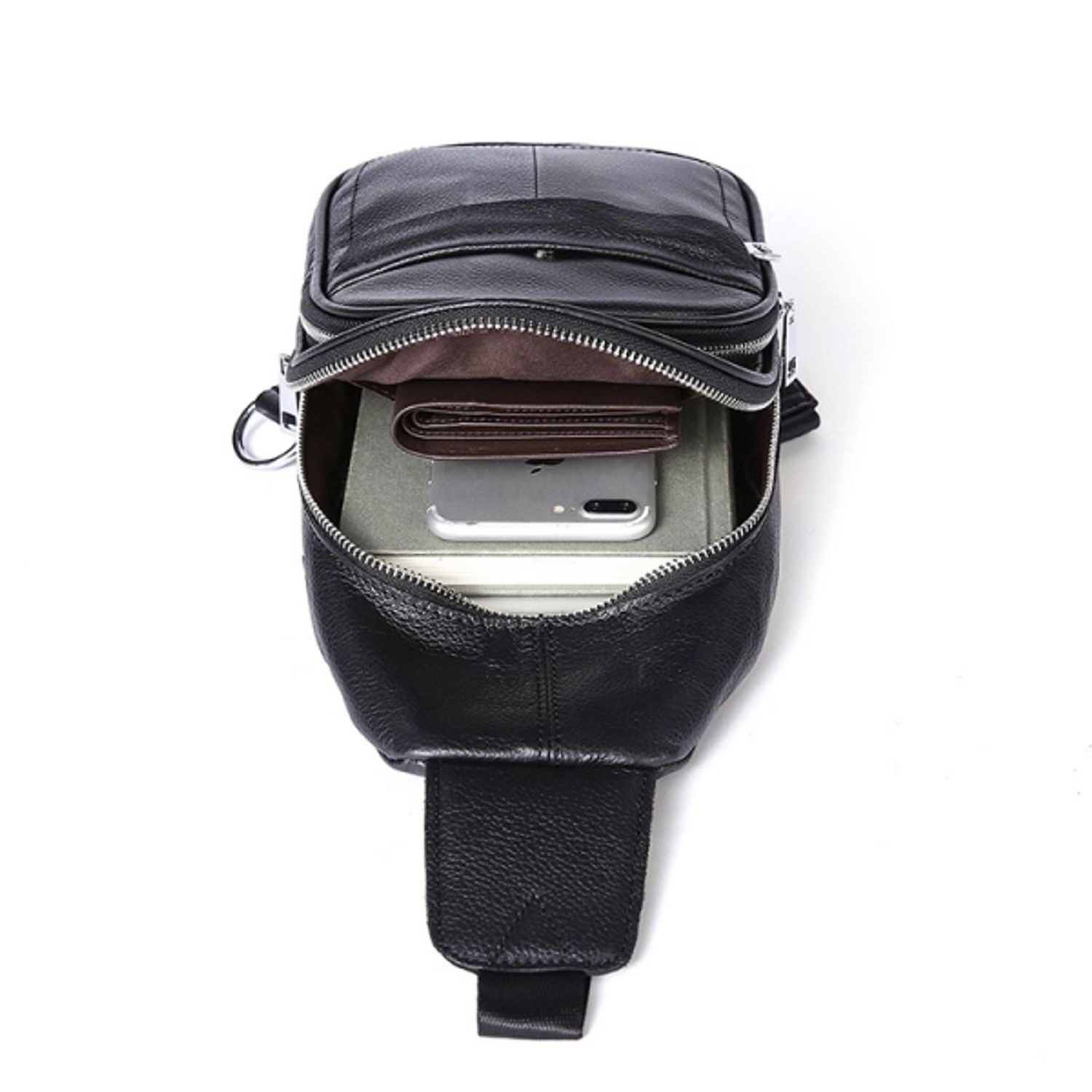 Geanta pentru barbati, Eric GT1322, piele naturala, Negru fotografia produsului View 6 L