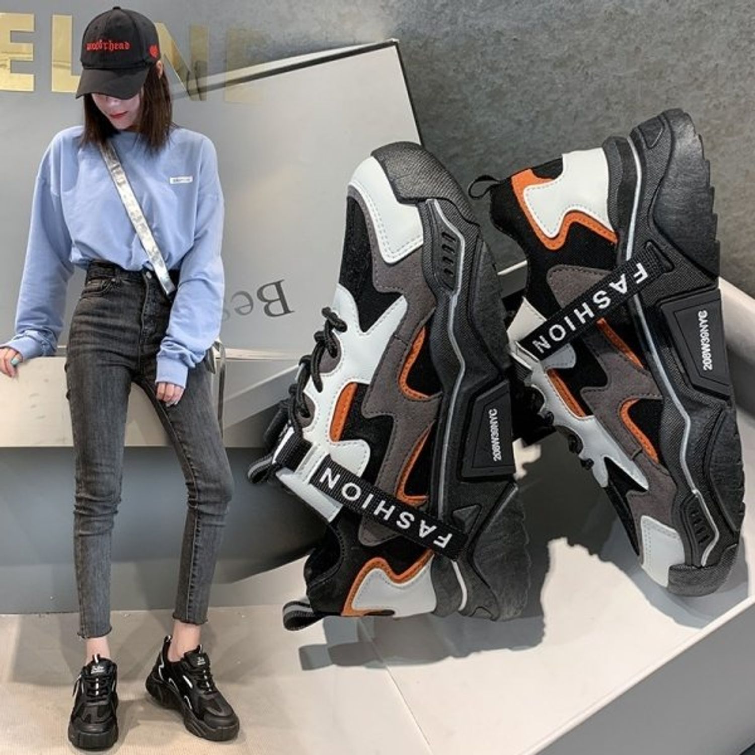 Pantofi sport dama AD49, model negru, AD49-35 fotografia produsului View 3 L
