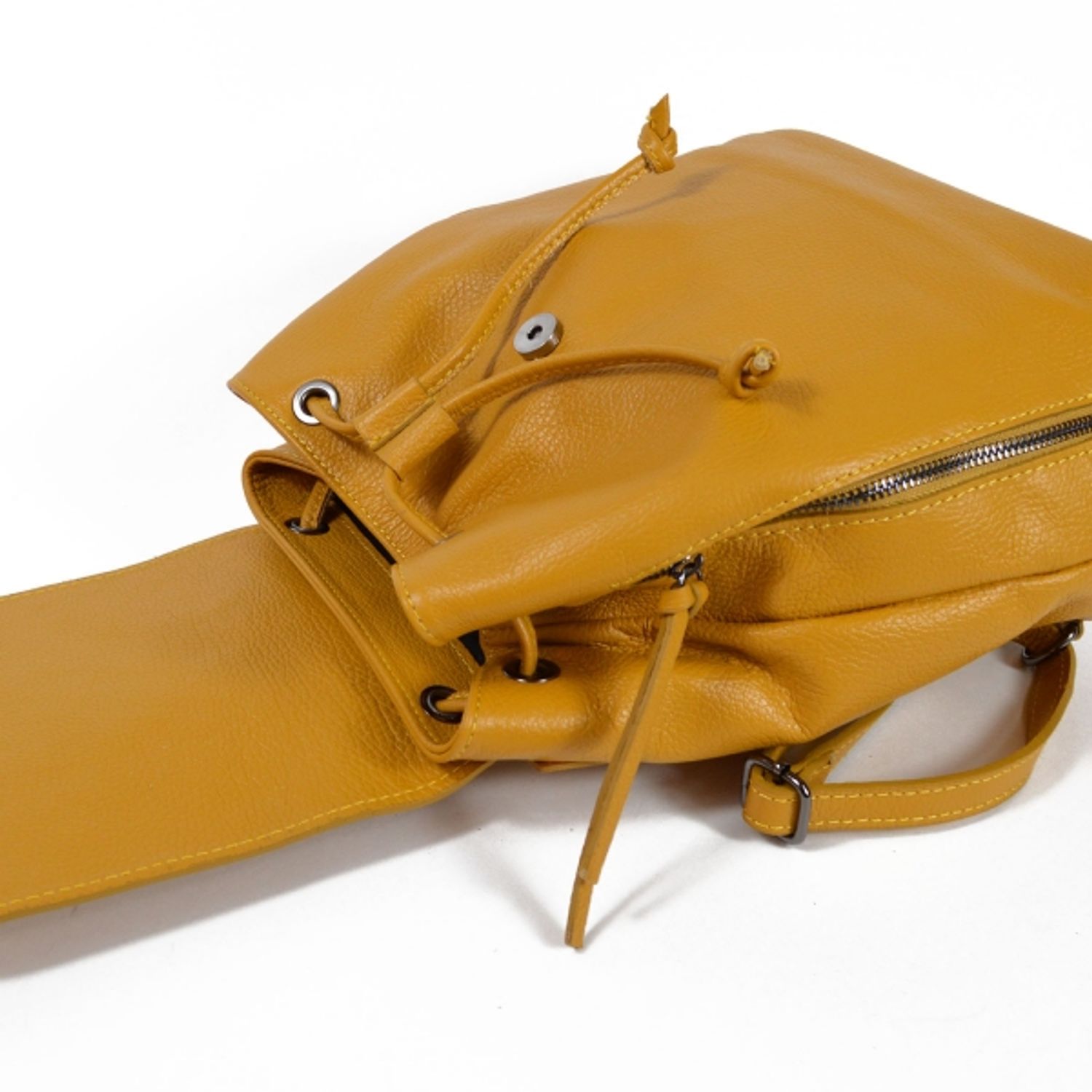Rucsac dama Zelinda GT1495, piele naturala, galben fotografia produsului View 4 L