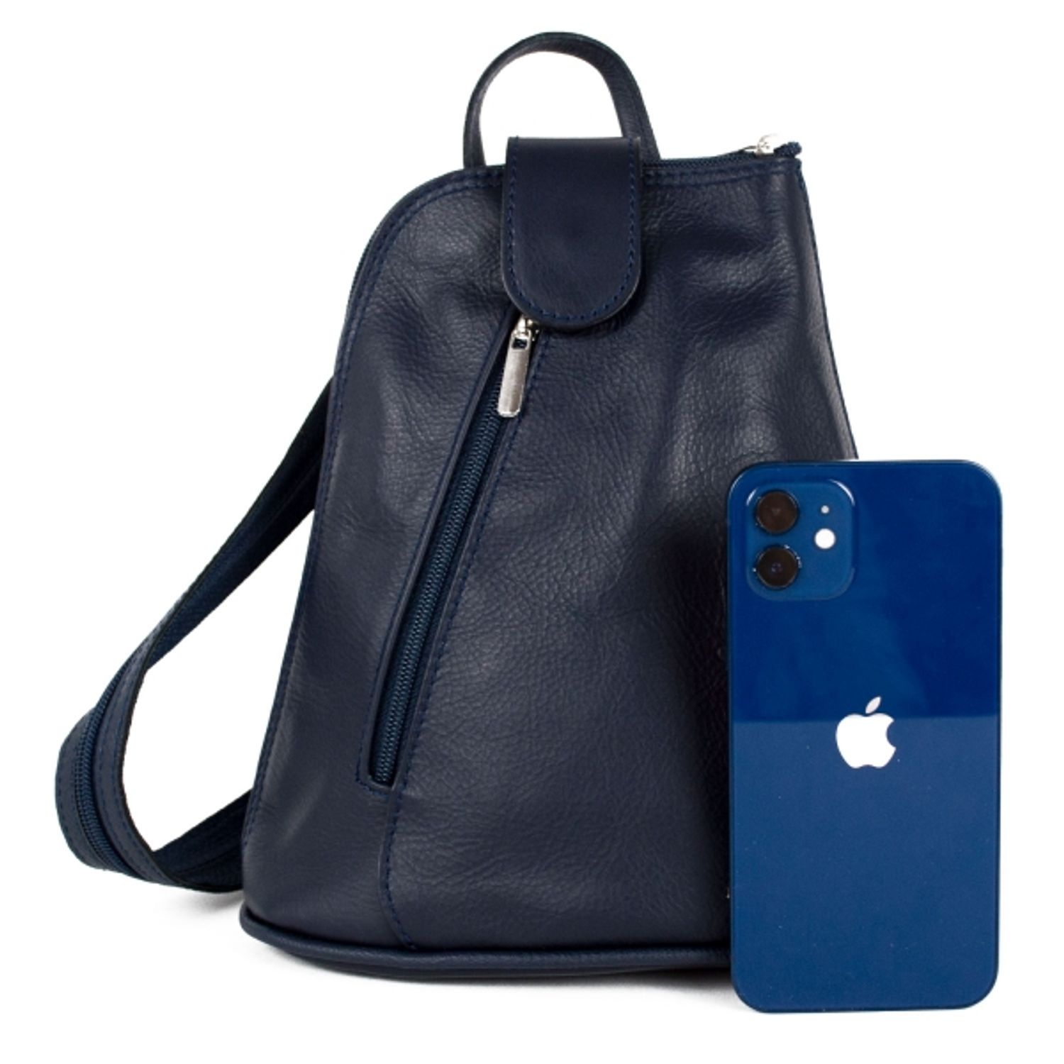 Rucsac dama Algisa GT1162, piele naturala, albastru inchis fotografia produsului View 5 L