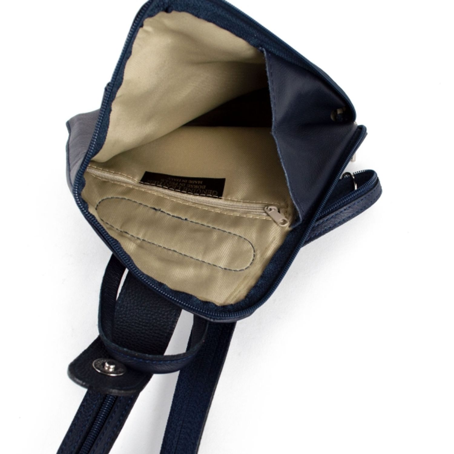 Rucsac dama Algisa GT1162, piele naturala, albastru inchis fotografia produsului View 2 L