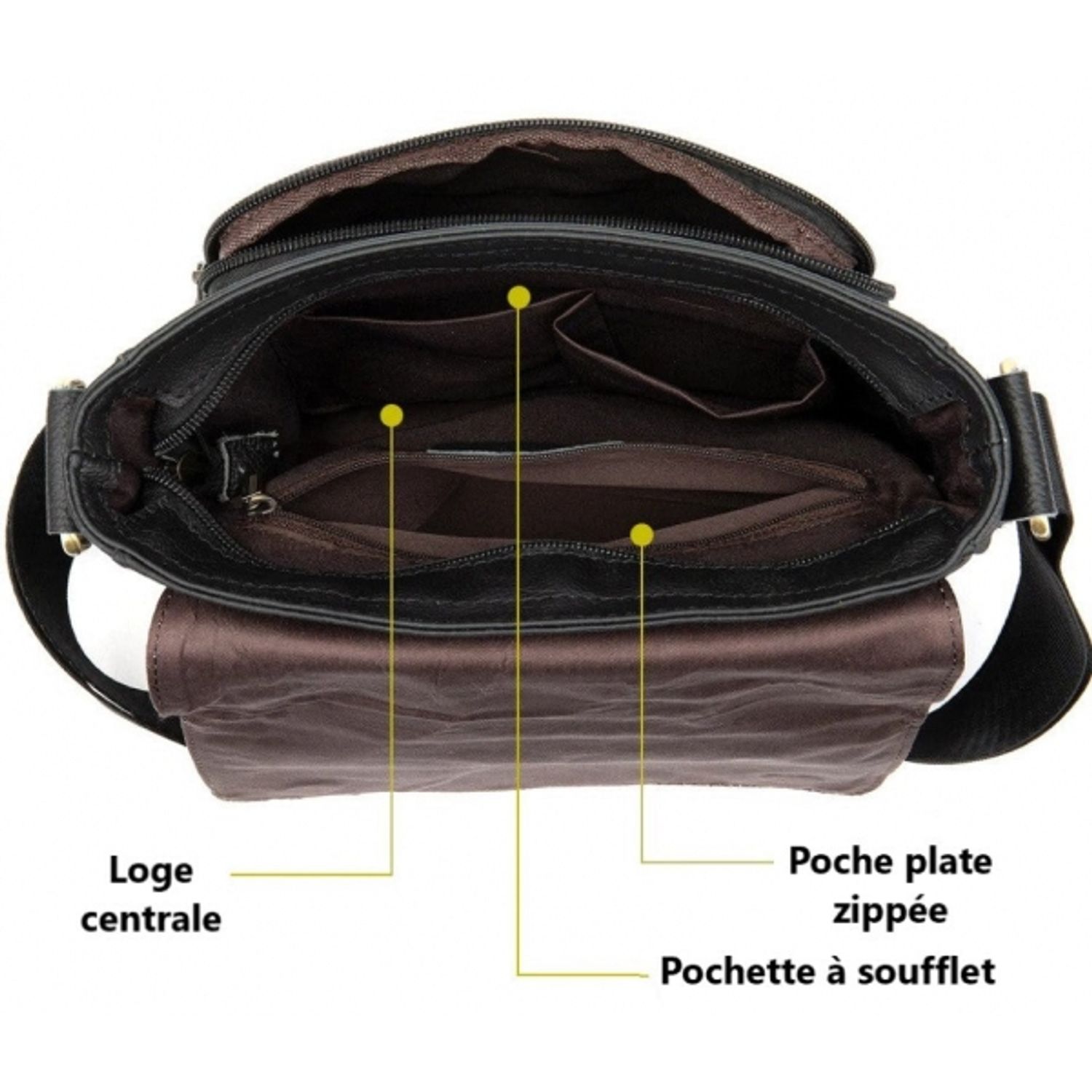 Geanta barbati, Adonis GT1545, piele naturala, model negru fotografia produsului View 3 L