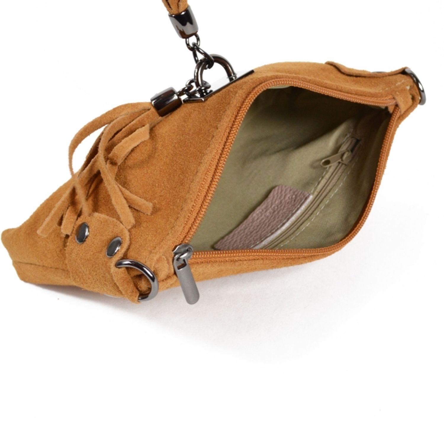 Geanta dama Tianna GT1573, piele intoarsa, cognac fotografia produsului View 3 L